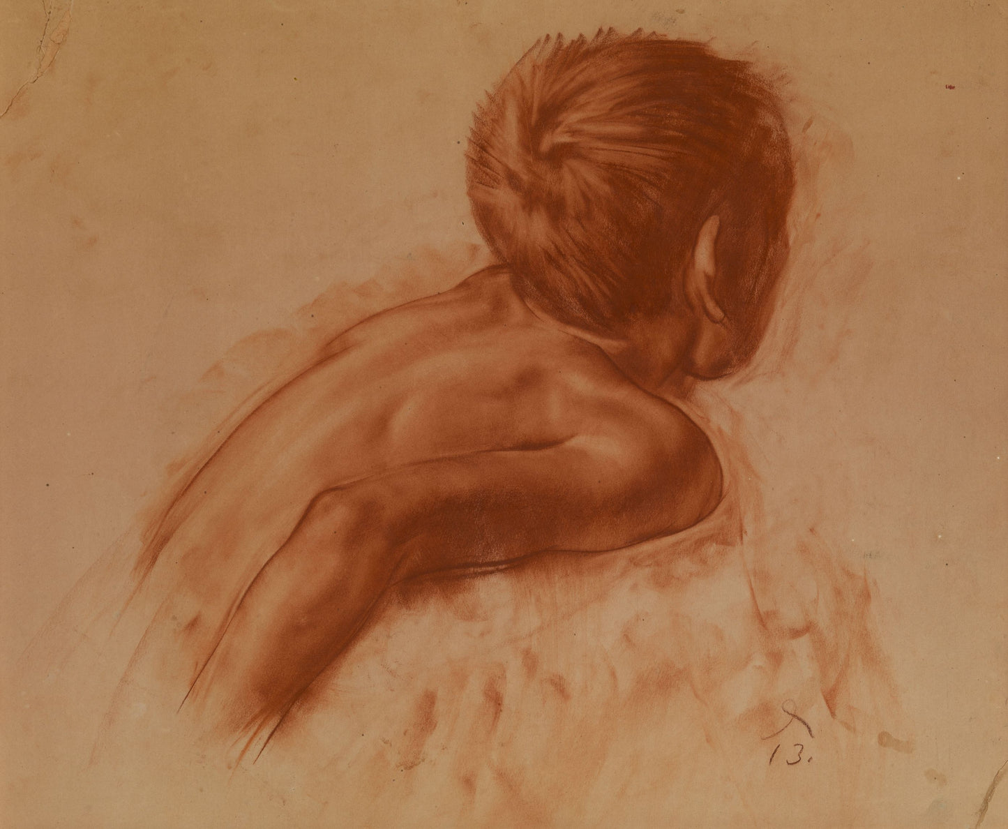 Torso of a Boy, vintage artwork by Alexander Evgenievich Yakovlev, 12x8" (A4) Poster