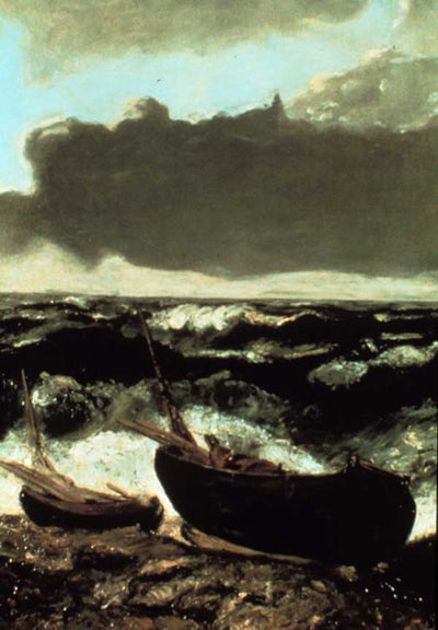 Coastal Scene with Approaching Storm, vintage artwork by Gustave Courbet, A3 (16x12") Poster Print