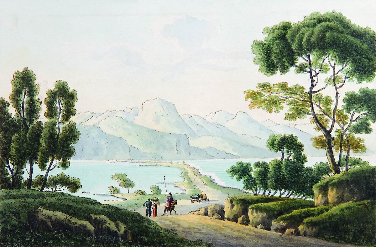 Lake Baikal, vintage artwork by Andrei Martynov, 12x8" (A4) Poster