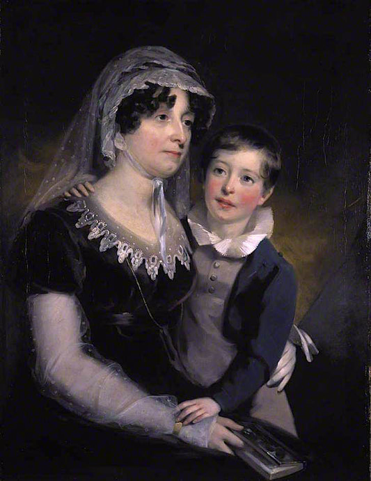 Carolina Oliphant, Lady Nairne, Songwriter, with her Son William Murray Nairne, vintage artwork by Sir John Watson Gordon, 12x8" (A4) Poster