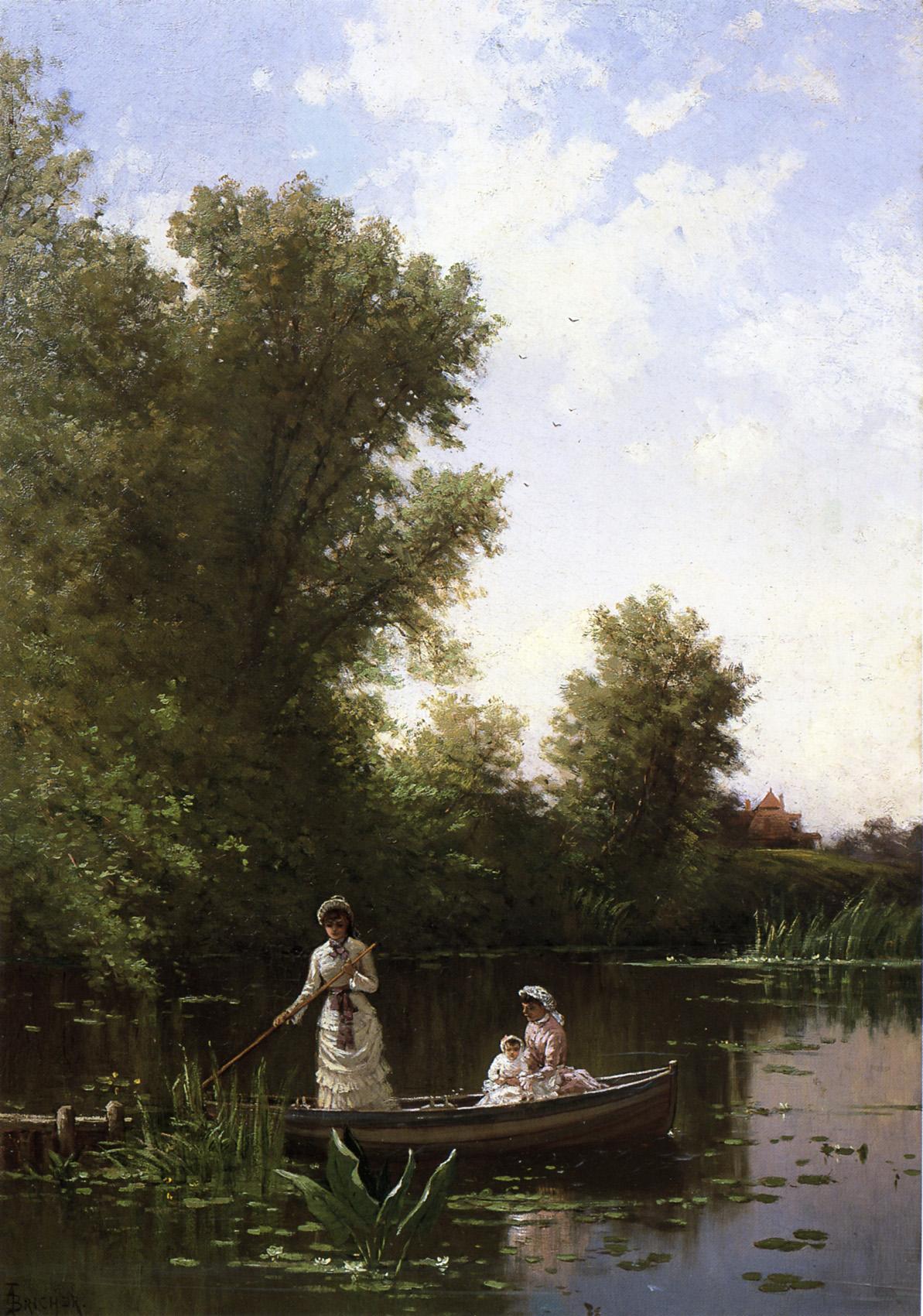 Boating in the Afternoon, vintage artwork by Alfred Thompson Bricher, 12x8" (A4) Poster