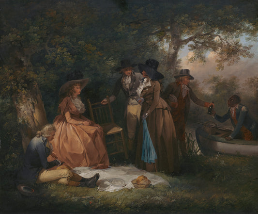 The Angler’s Repast, vintage artwork by George Morland, 12x8" (A4) Poster