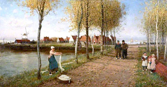 The Town of Doorn, North Holland, vintage artwork by George Henry Boughton, 12x8" (A4) Poster