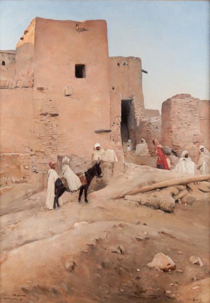 iskra (L'oasis de Chetma, pres de Biskra) by Maurice Bompard,A3(16x12")Poster