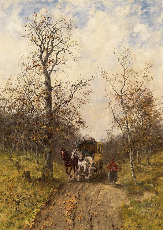 The stagecoach, vintage artwork by Desire Thomassin-Renardt, 12x8" (A4) Poster