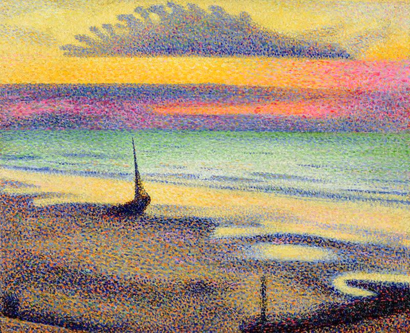 The Beach at Heist, vintage artwork by Georges Lemmen, 12x8" (A4) Poster