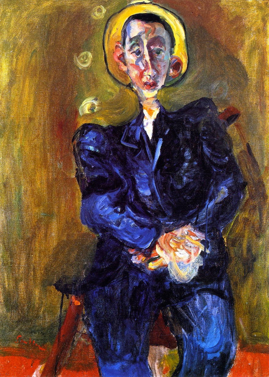Boy in Blue, vintage artwork by Chaim Soutine, 12x8" (A4) Poster