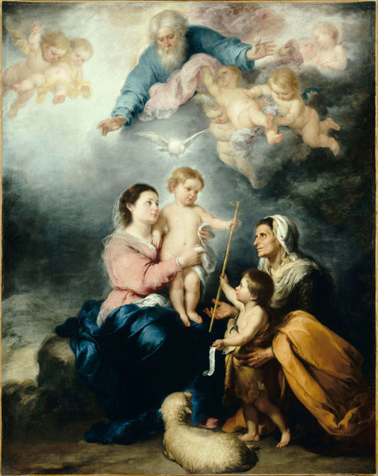 The Holy Family, known as the Virgin of Seville, vintage artwork by Bartolome Esteban Murillo, 12x8" (A4) Poster