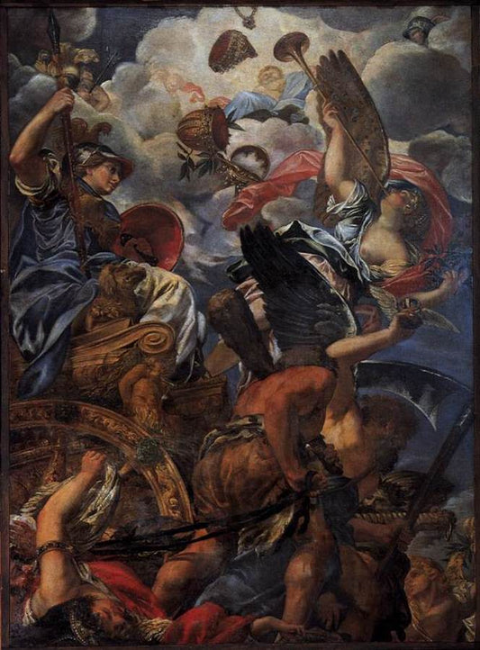 The Triumph of Wisdom, vintage artwork by Filippo Gherardi, 12x8" (A4) Poster