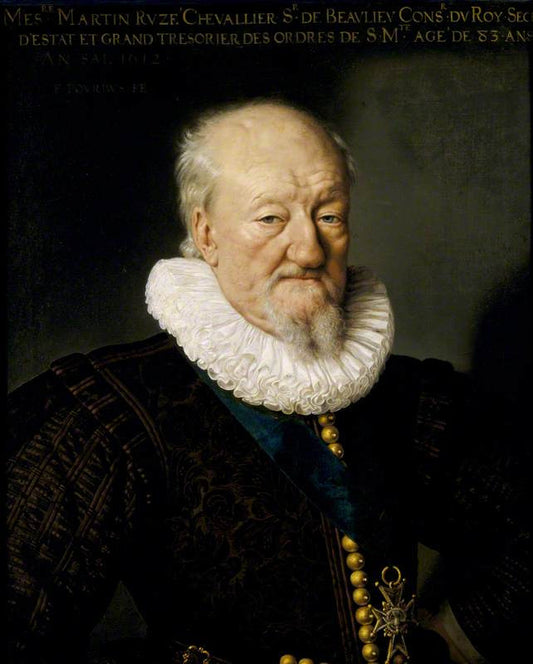 Martin Ruze, Seigneur de Beaulieu, Aged 83, vintage artwork by Frans Pourbus the Younger, 12x8" (A4) Poster