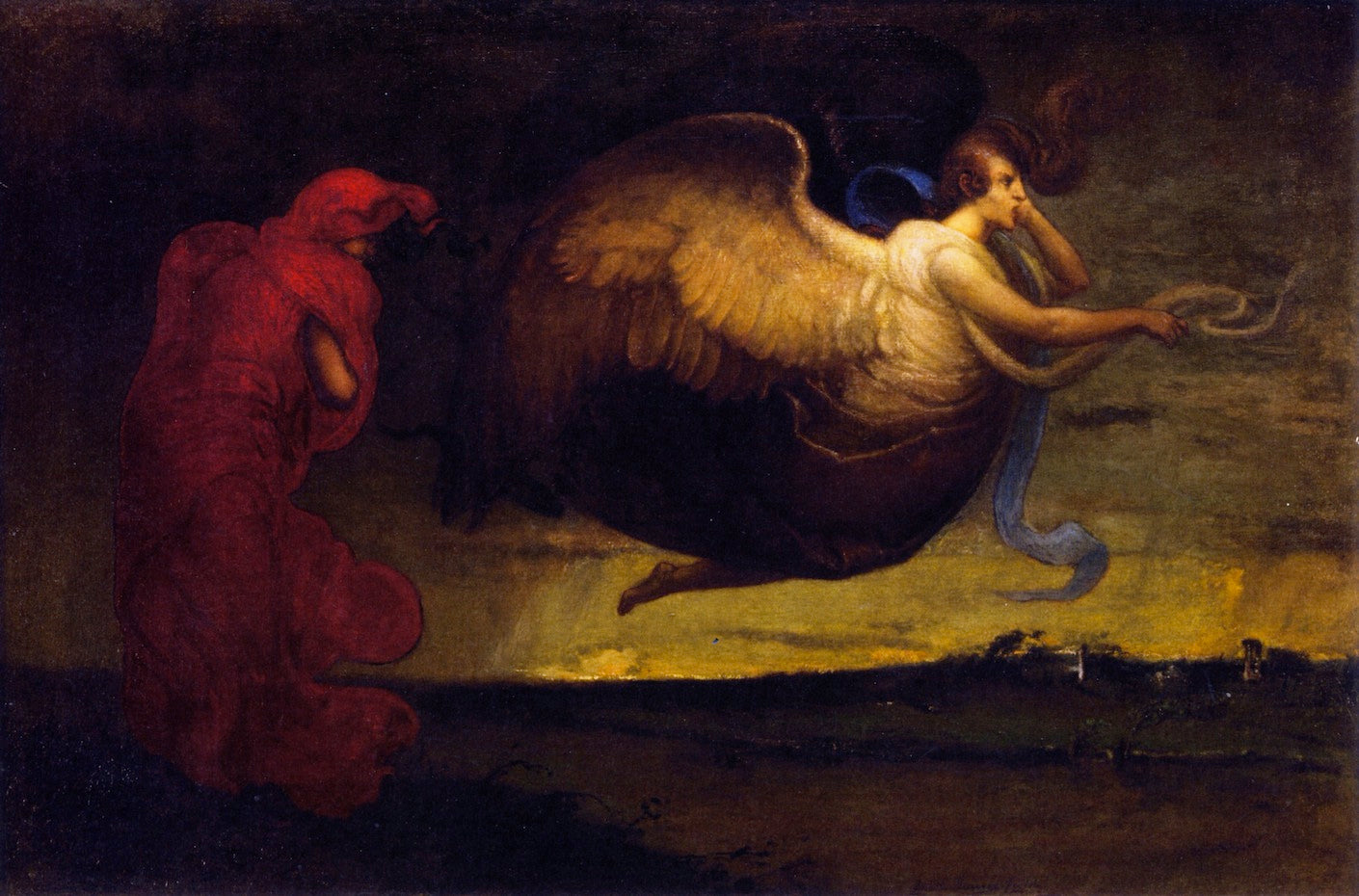 Angel and Figure in Red by Elliott Daingerfield,A3(16x12")Poster