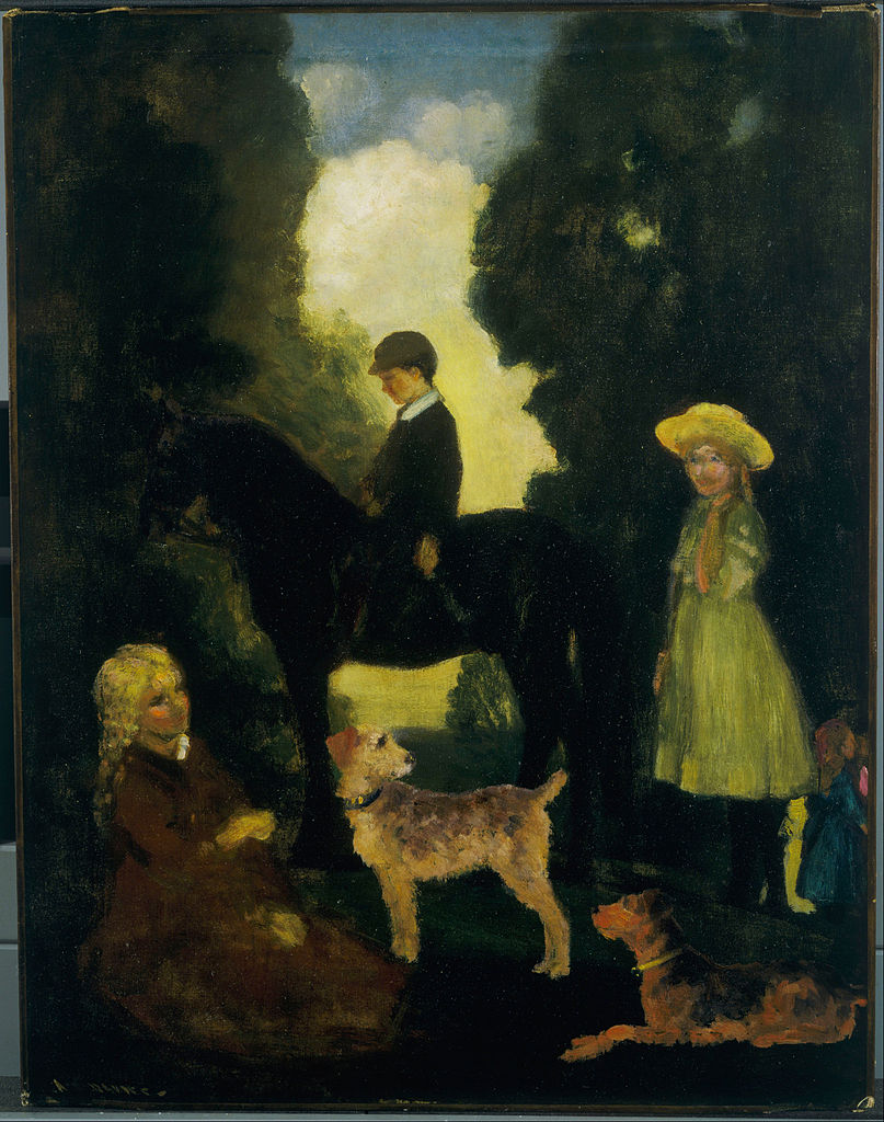 Children, Dogs and Pony by Arthur B. Davies,A3(16x12")Poster