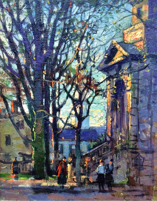 Middle St., Gloucester, vintage artwork by Paul Cornoyer, 12x8" (A4) Poster