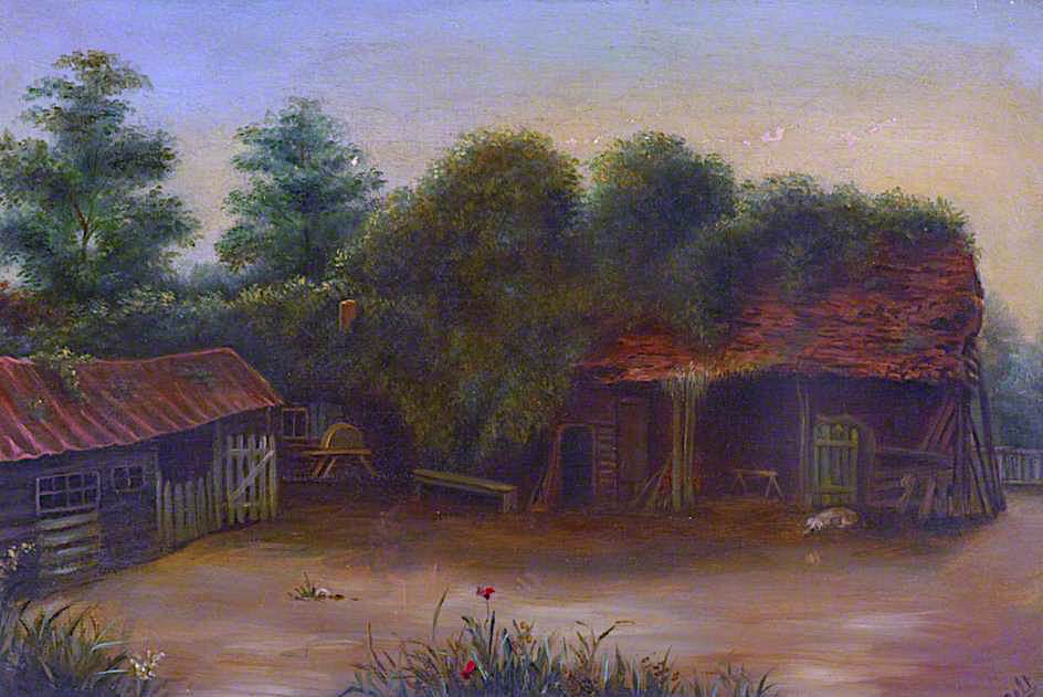 Old Barn, vintage artwork by Frank Graham Bell, 12x8" (A4) Poster