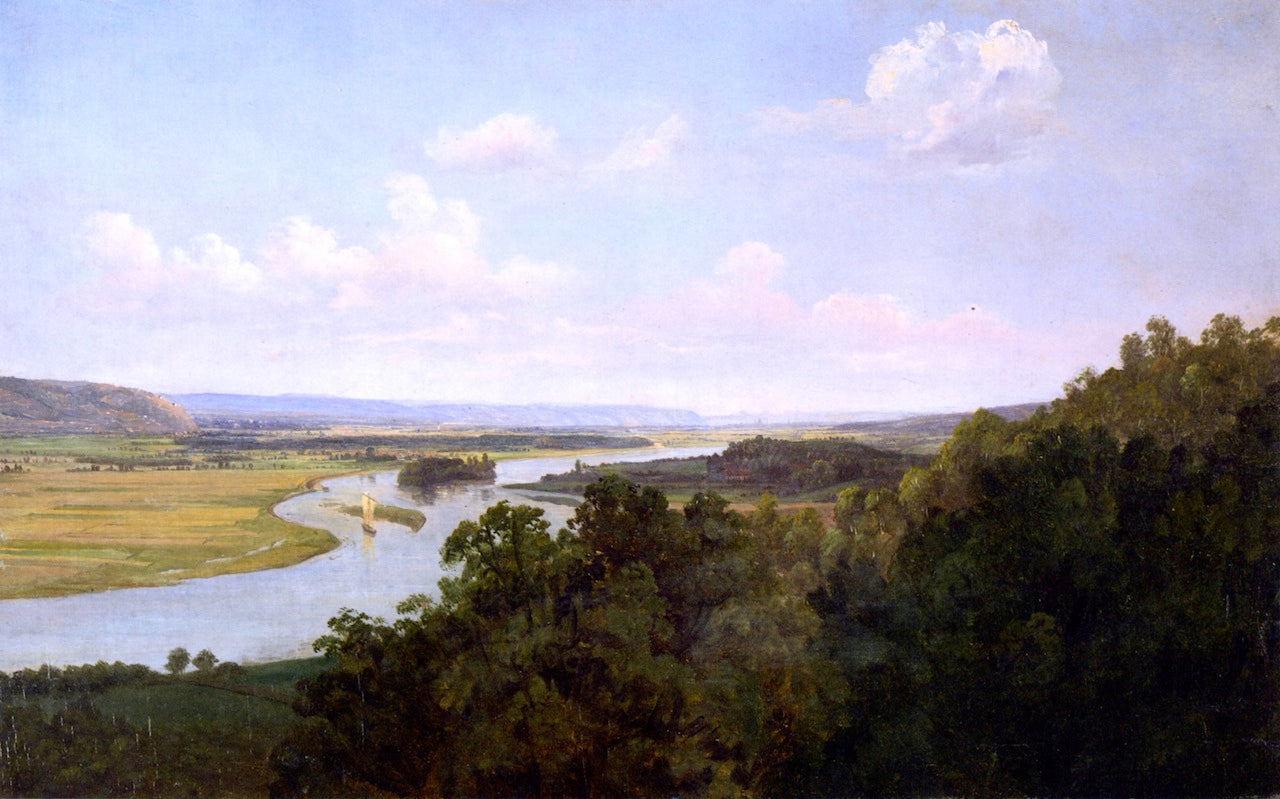 View over the Elbe, vintage artwork by Thomas Fearnley, A3 (16x12") Poster Print