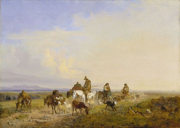 Shepherd in the Roman Campagna, vintage artwork by Heinrich Bürkel, A3 (16x12") Poster Print