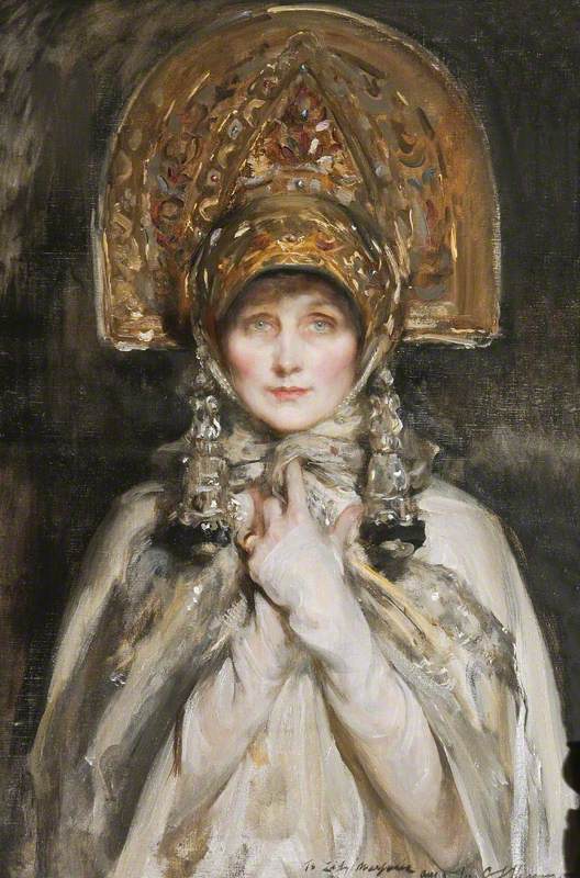 Violet Lindsay, Duchess of Rutland, vintage artwork by Sir James Jebusa Shannon, 12x8" (A4) Poster