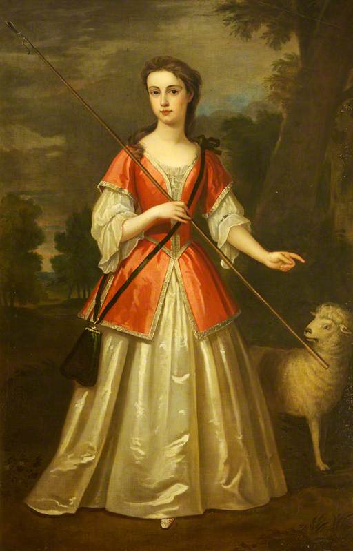 Mary Elizabeth Davenport, Mrs John Mytton, as a Girl, vintage artwork by Attributed to Charles Jervas, 12x8" (A4) Poster
