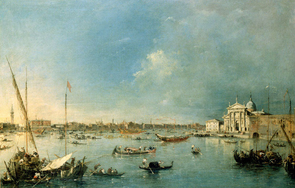 Bacino di San Marco, vintage artwork by Francesco Guardi, 12x8" (A4) Poster