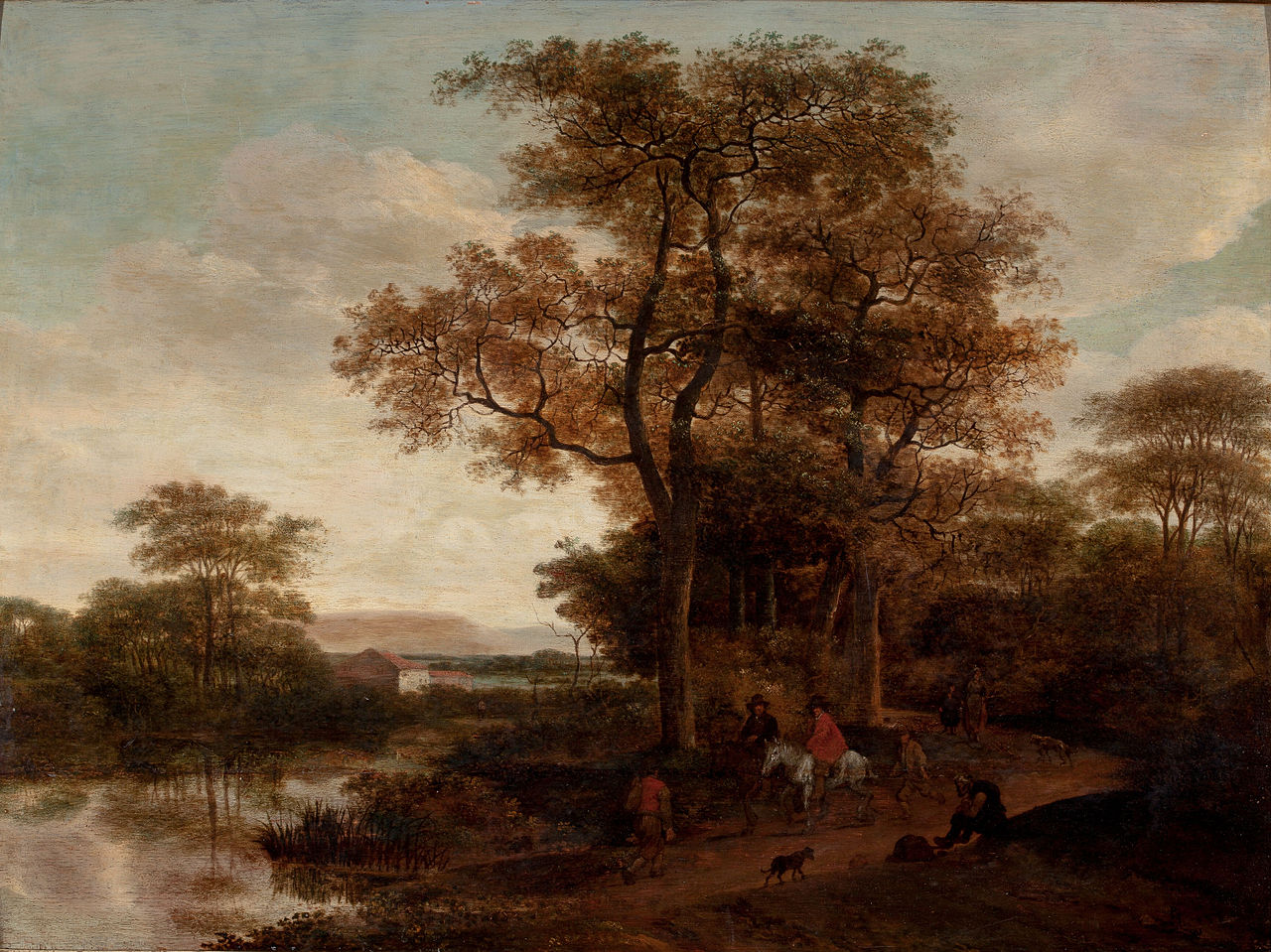 Landscape with Travelers Along a Roadway, vintage artwork by Pieter Jansz. van Asch, 12x8" (A4) Poster