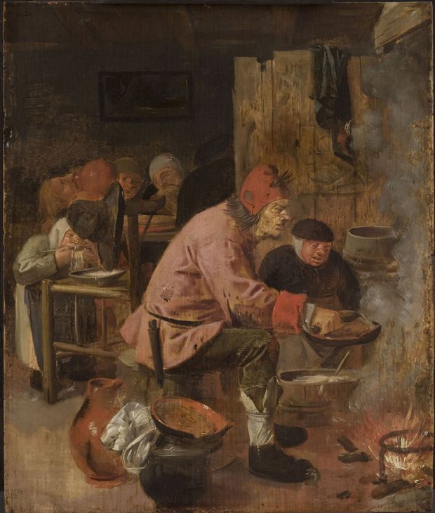 Pancake Baker, vintage artwork by Adriaen Brouwer, 12x8" (A4) Poster