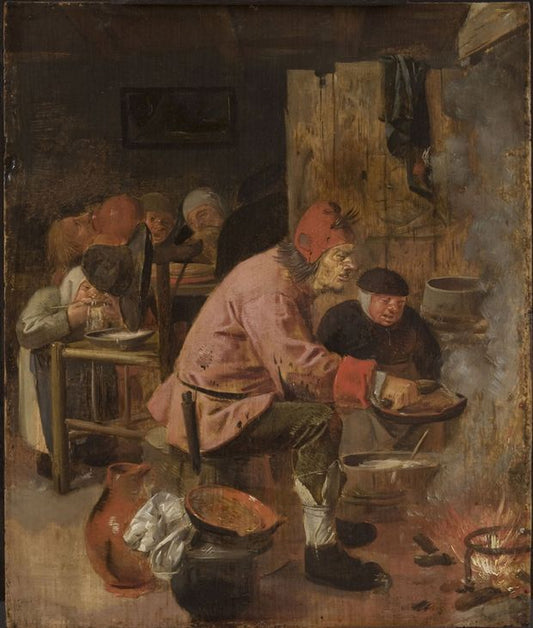 Pancake Baker, vintage artwork by Adriaen Brouwer, 12x8" (A4) Poster