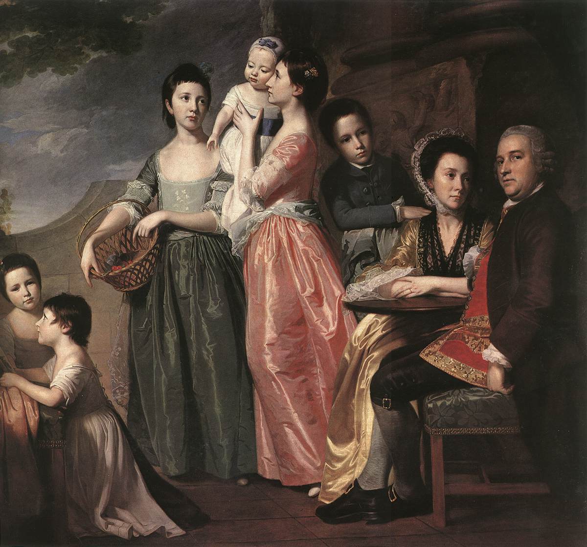 The Leigh Family, vintage artwork by George Romney, 12x8" (A4) Poster