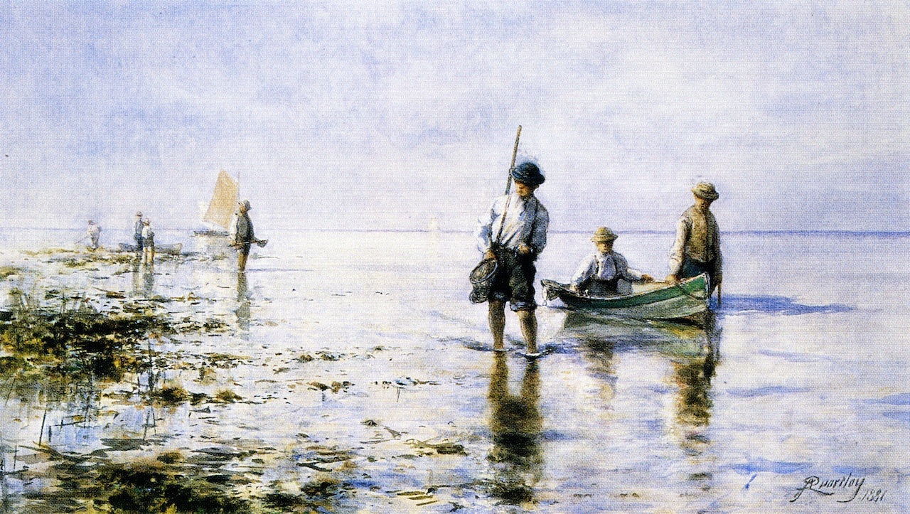 Boys Claming, vintage artwork by Arthur Quartley, 12x8" (A4) Poster