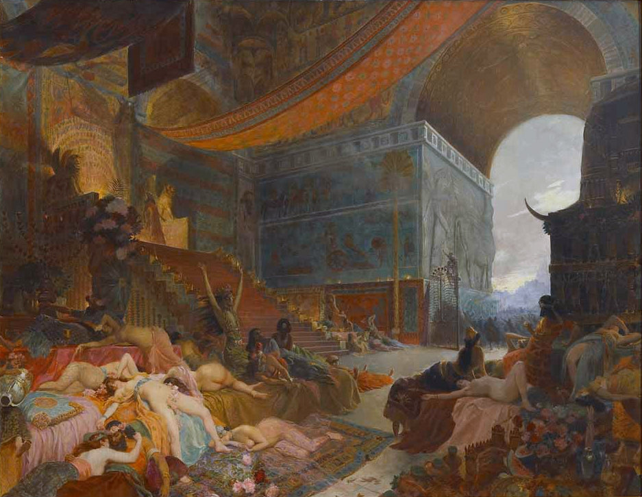 The Death of Babylon by Georges Antoine Rochegrosse,A3(16x12")Poster