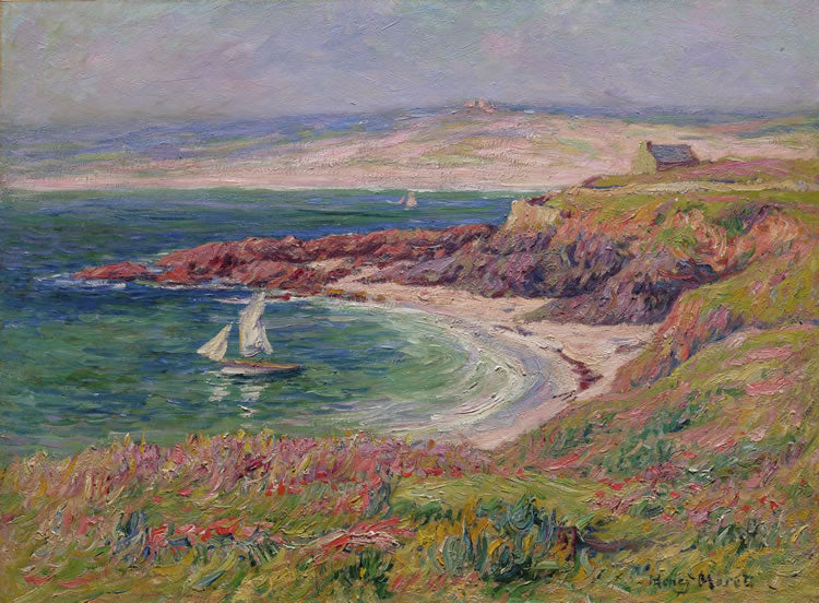 The Bay at Trouville, vintage artwork by Henry Moret, 12x8" (A4) Poster