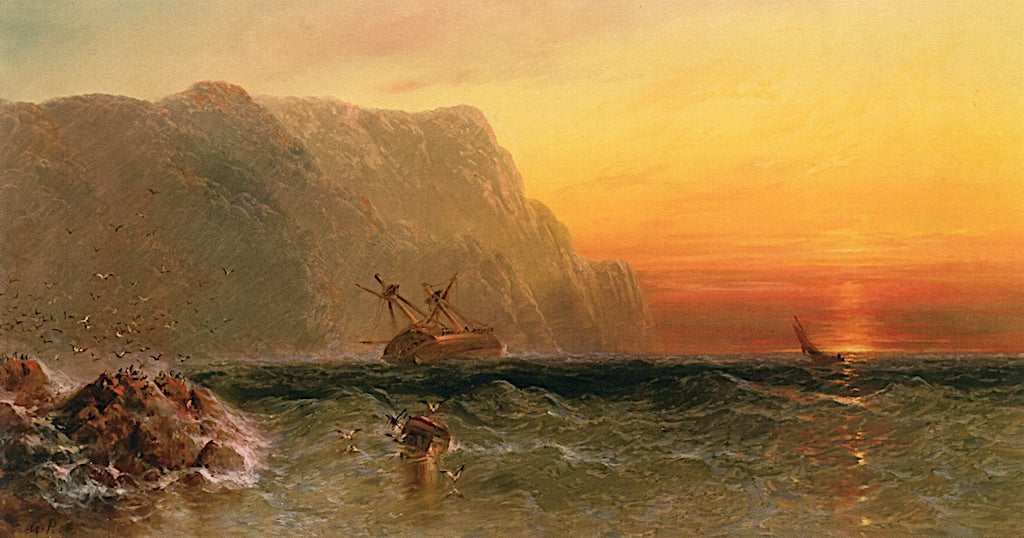 Shoreline at Sunset, vintage artwork by Granville Perkins, 12x8" (A4) Poster