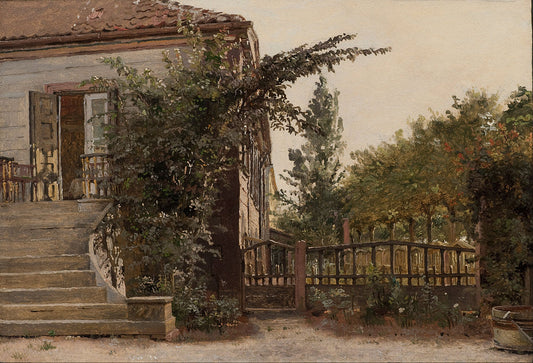The Garden Steps Leading to the Artist's Studio on Blegdammen, vintage artwork by Christen Købke, A3 (16x12") Poster Print
