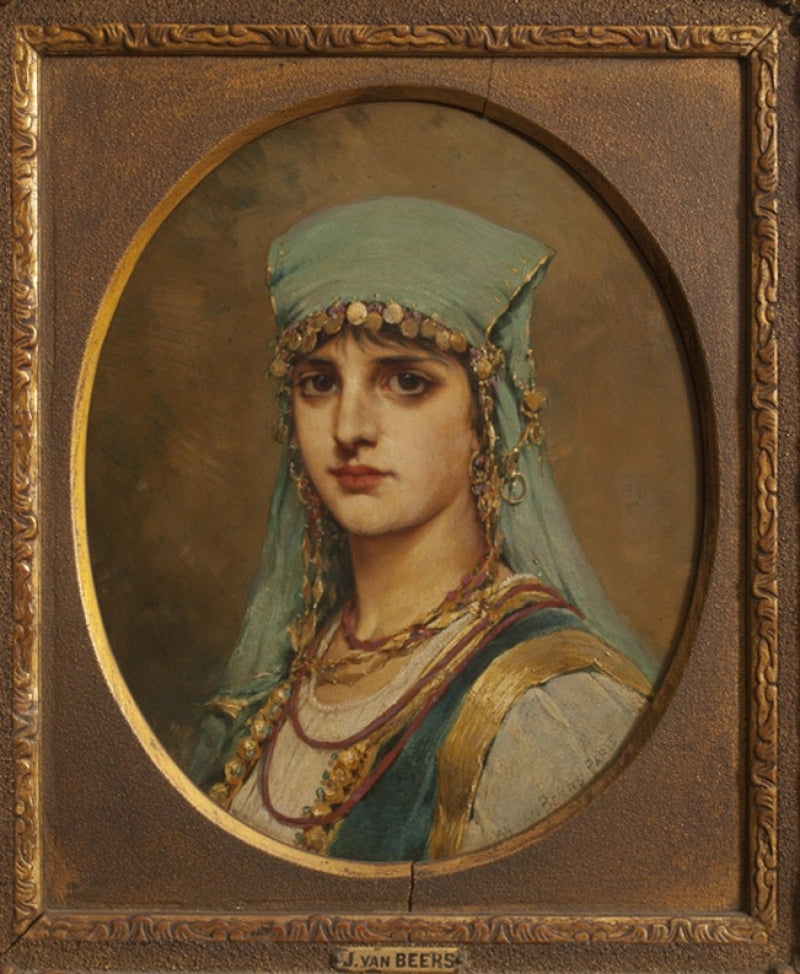 La belle Egyptienne, vintage artwork by Jan van Beers, 12x8" (A4) Poster