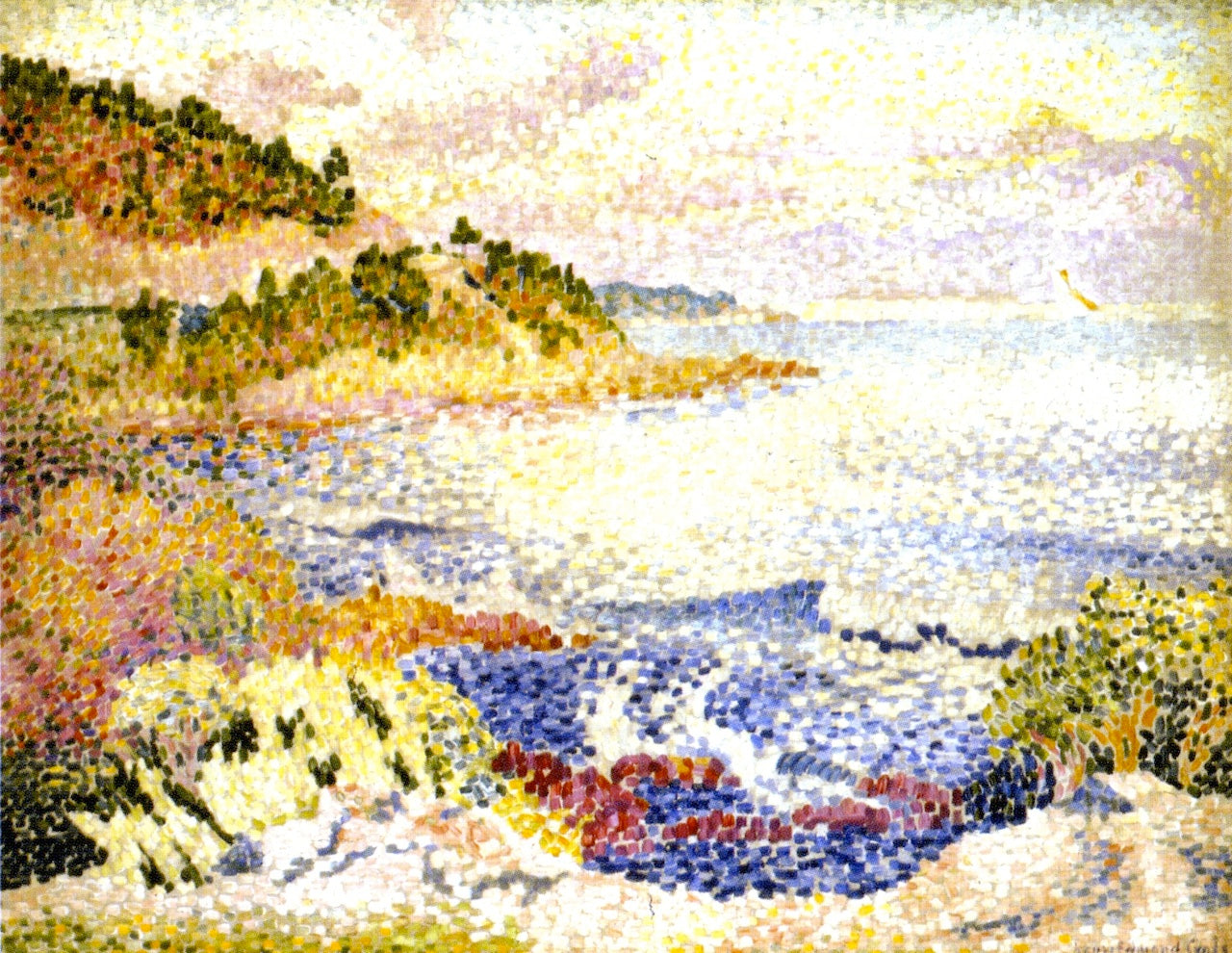 Coast of Provence, vintage artwork by Henri-Edmond Cross, 12x8" (A4) Poster