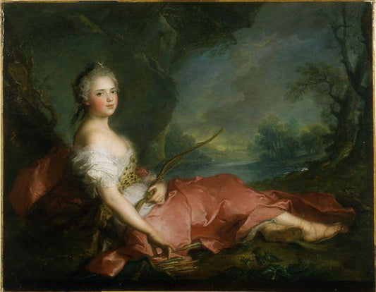 Madame Adelaïde as Diana, vintage artwork by Jean-Marc Nattier, 12x8" (A4) Poster