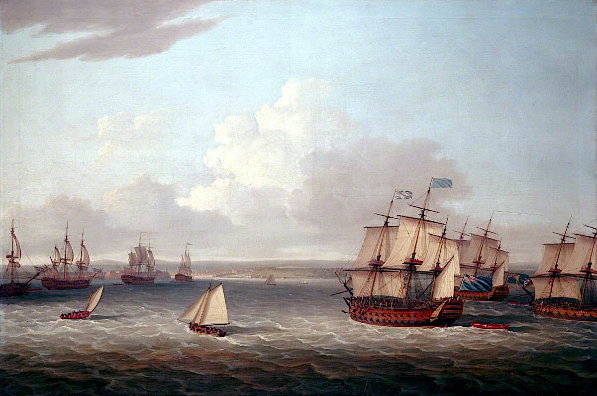 The British Fleet Entering Havana, 21 August 1762, vintage artwork by Dominic Serres, 12x8" (A4) Poster