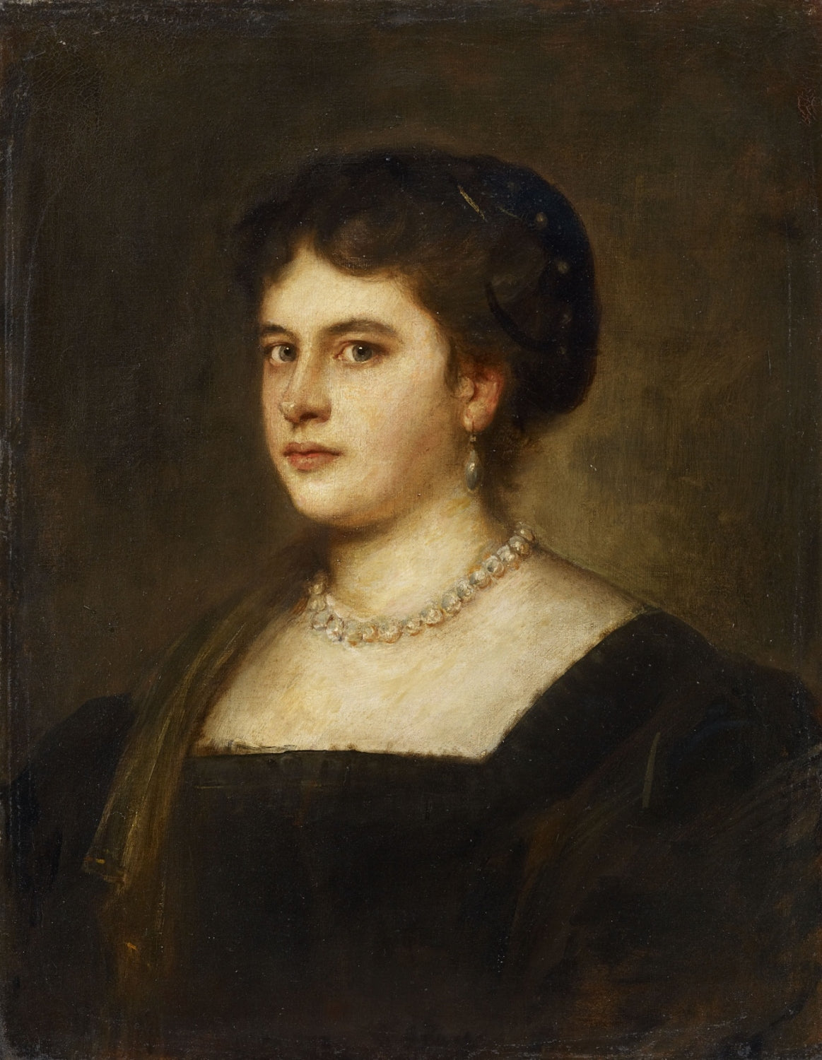 Portrait der Schwägerin Magdalena Lenbach, vintage artwork by Franz von Lenbach, 12x8" (A4) Poster