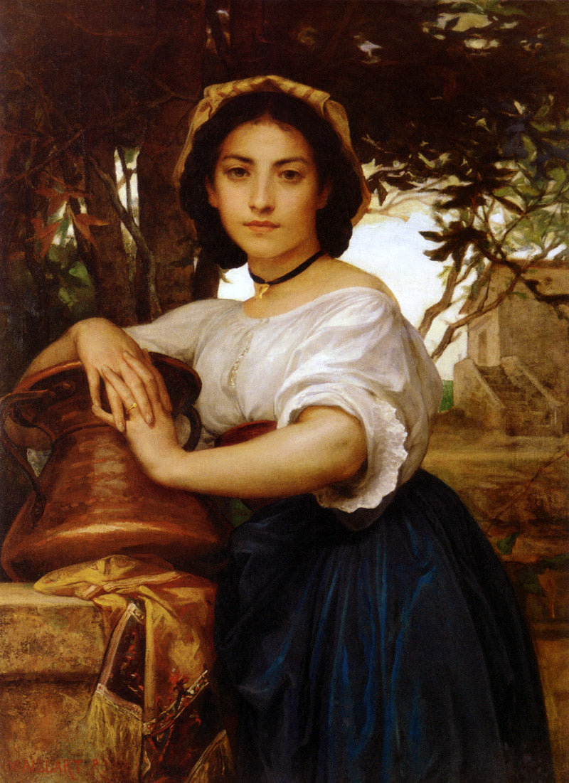 Young Roman water carrier, vintage artwork by Diogene Maillart, 12x8" (A4) Poster