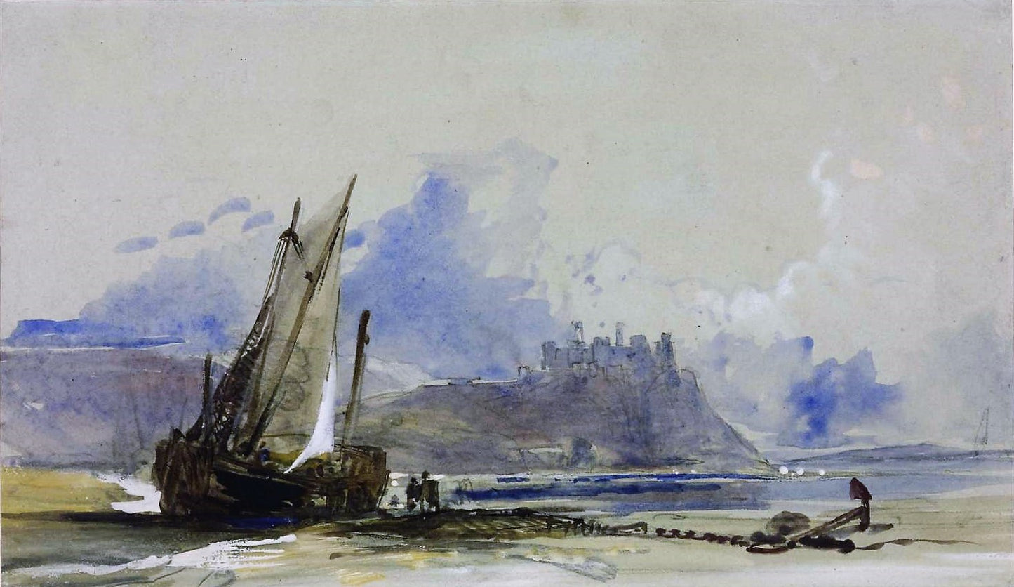 Castle, (?Harlech), vintage artwork by William James Müller, A3 (16x12") Poster Print
