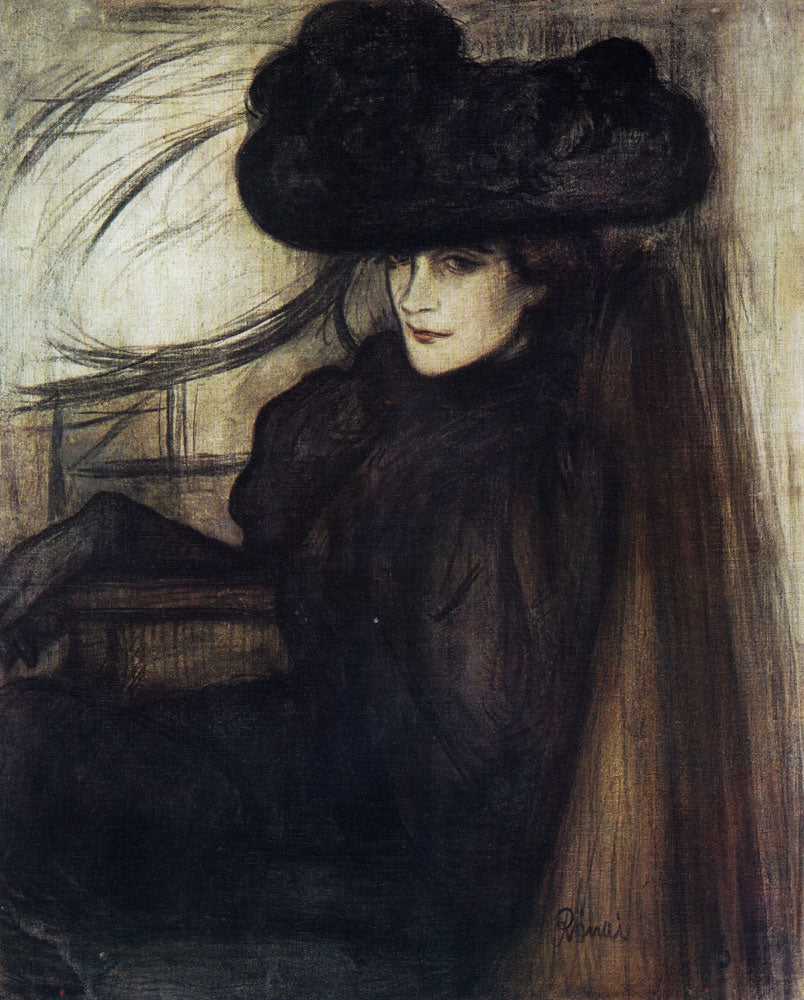 Lady with Black Veil by Jozsef Rippl-Ronai,A3(16x12")Poster