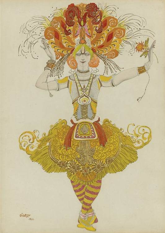 Costume Design for "Firebird" by Leon Bakst,A3(16x12")Poster