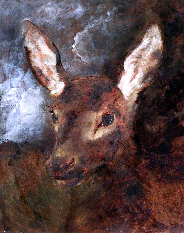 Head of a Hind, vintage artwork by Sir Edwin Landseer, A3 (16x12") Poster Print