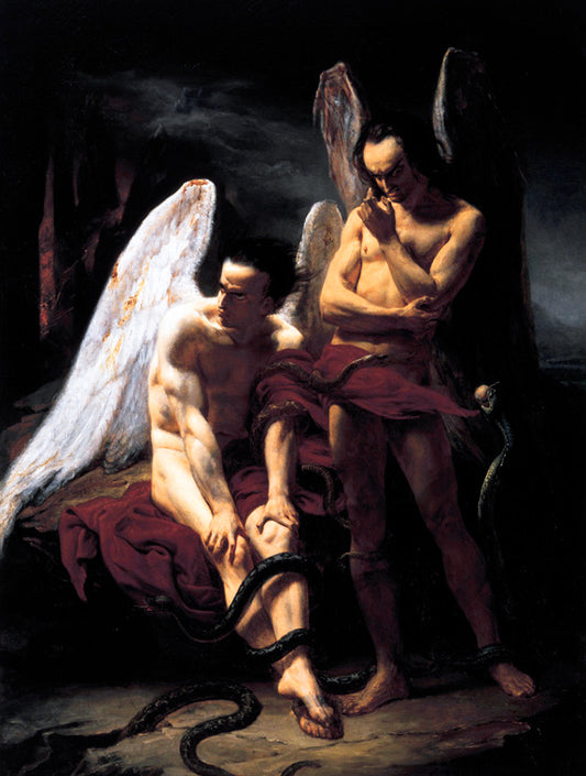 Les Anges Dechus (Fallen Angels), vintage artwork by François Barthelemy Michel Édouard Cibot, A3 (16x12") Poster Print