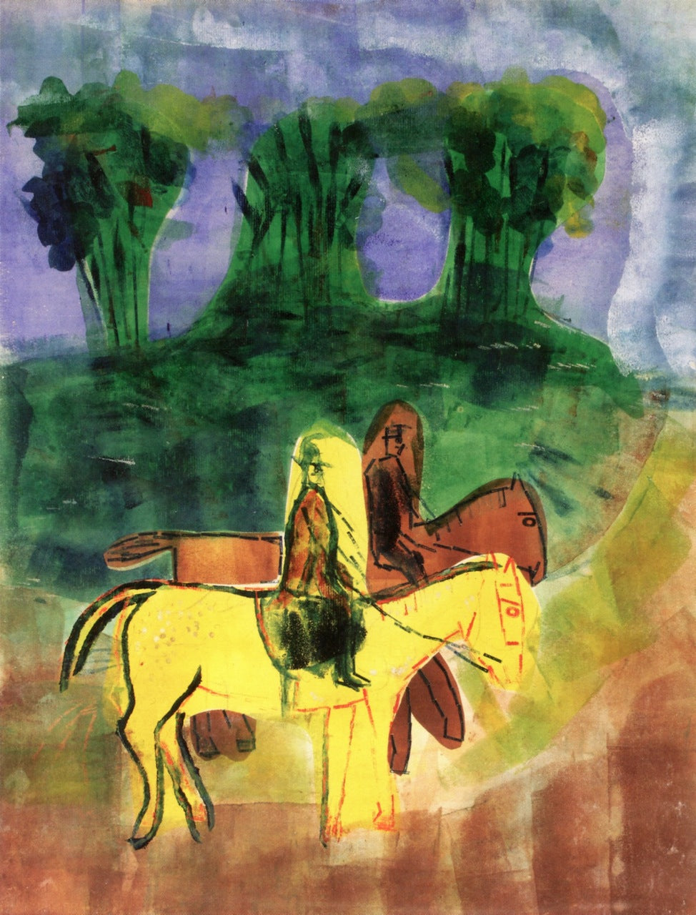 Two Riders in a Landscape by Hendrik Nicolaas Werkman,16x12(A3) Poster