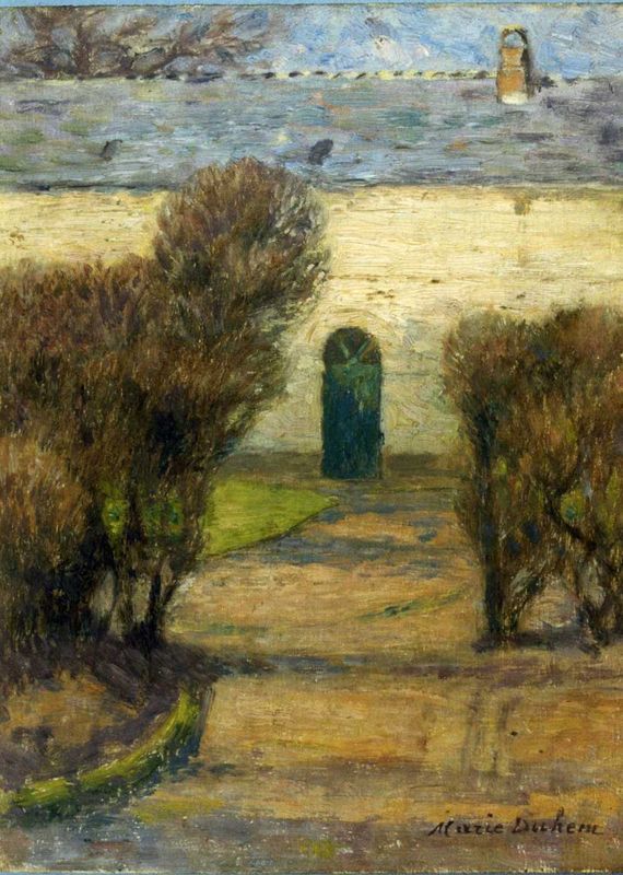 Leading to a White Building with a Green Door by Henri Duhem,A3(16x12")Poster