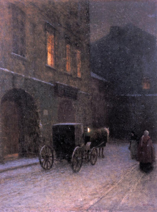 Corner of Old Prague, vintage artwork by Jakub Schikaneder, 12x8" (A4) Poster