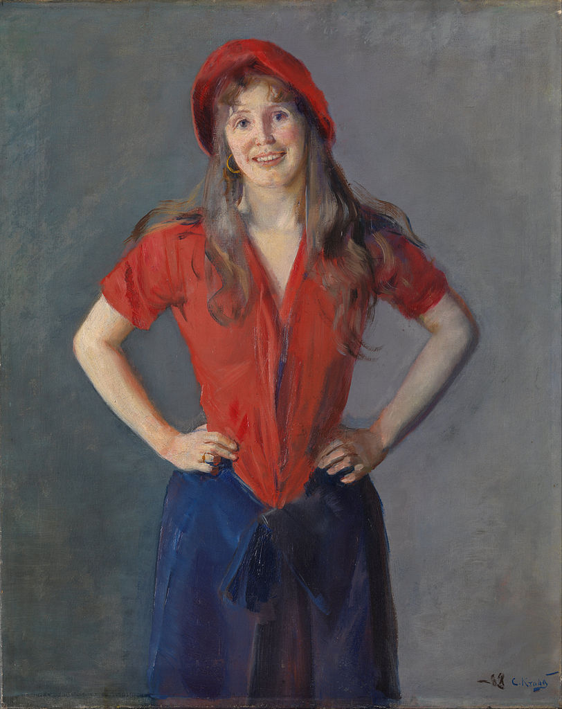Portrait of Painter Oda Krohg by Christian Krohg,A3(16x12")Poster