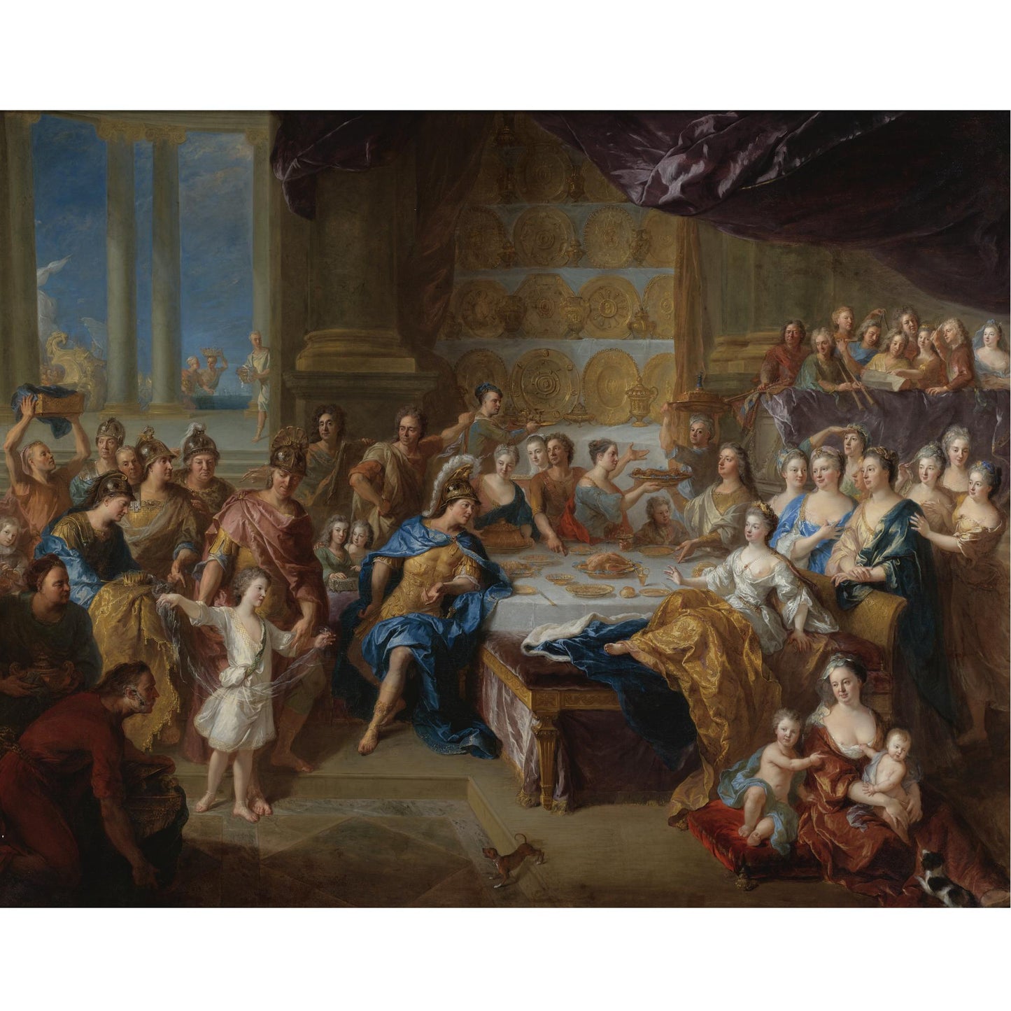 The Feast of Dido and Aeneas, vintage artwork by Jean-François de Troy, 12x8" (A4) Poster