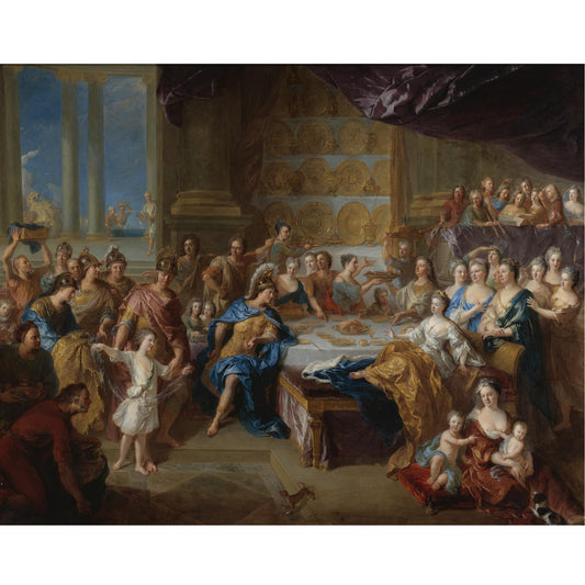 The Feast of Dido and Aeneas, vintage artwork by Jean-François de Troy, 12x8" (A4) Poster