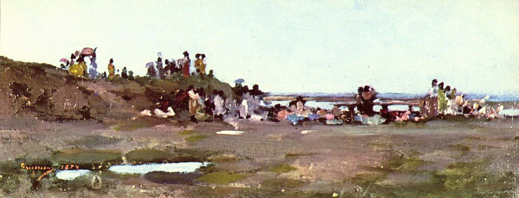 On the banks of the river Siret, vintage artwork by Nicolae Grigorescu, 12x8" (A4) Poster